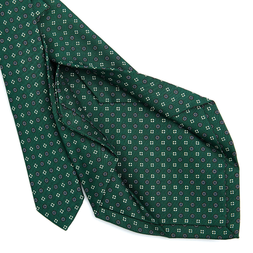 CRAVATTA SARTORIALE 5 PIEGHE IN SETA VERDE SCURO