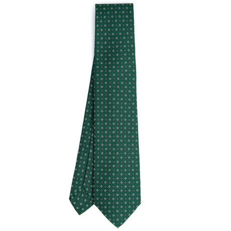 CRAVATTA SARTORIALE 5 PIEGHE IN SETA VERDE SCURO