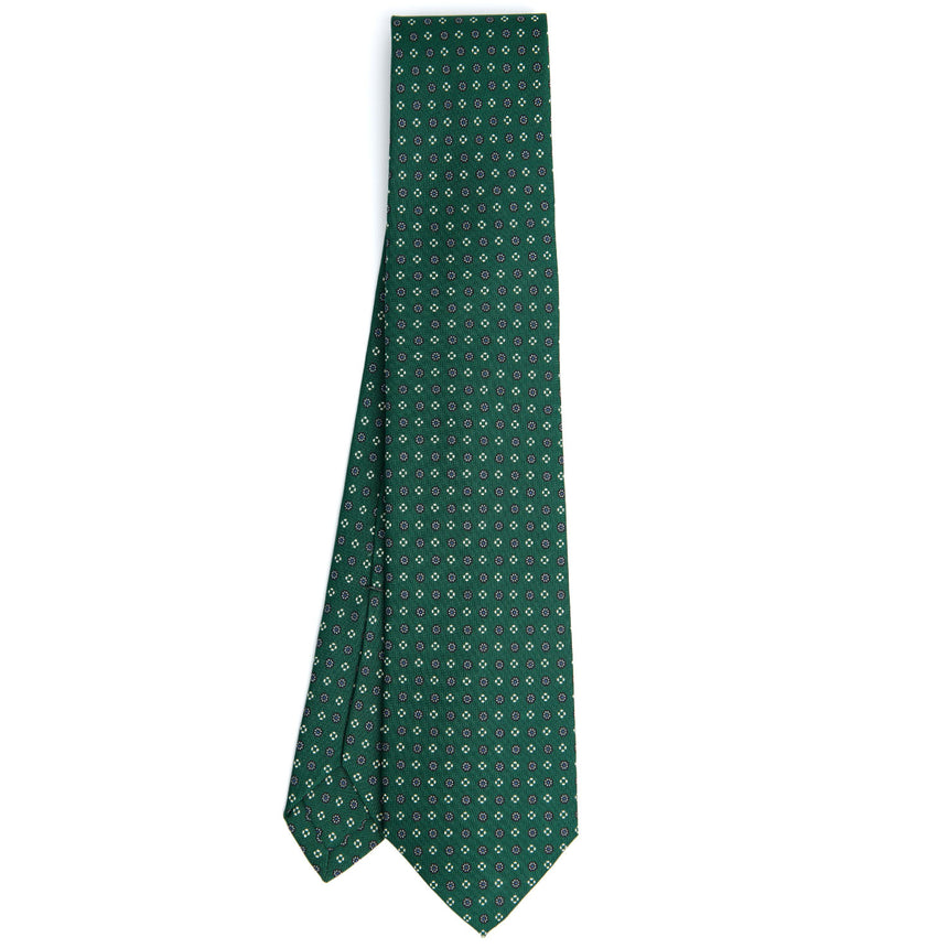 CRAVATTA SARTORIALE 5 PIEGHE IN SETA VERDE SCURO