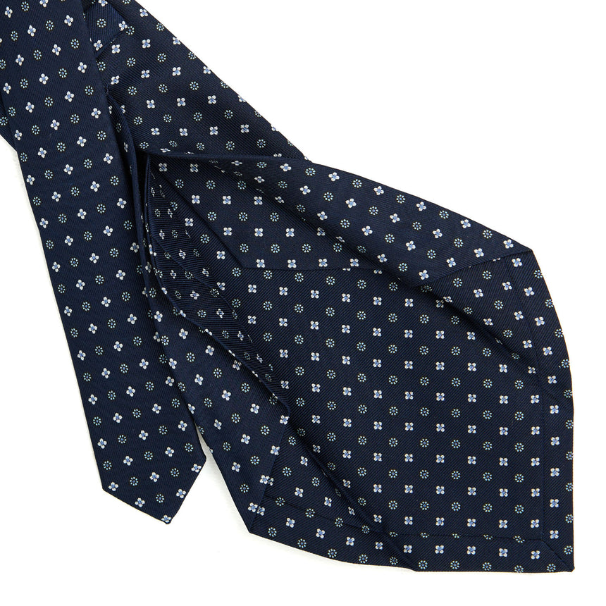 CRAVATTA SARTORIALE 5 PIEGHE IN SETA BLU SCURO 