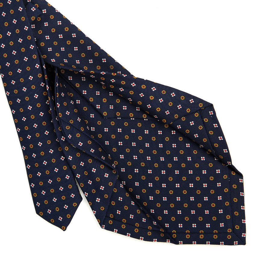 CRAVATTA SARTORIALE 5 PIEGHE IN SETA BLU SCURO 