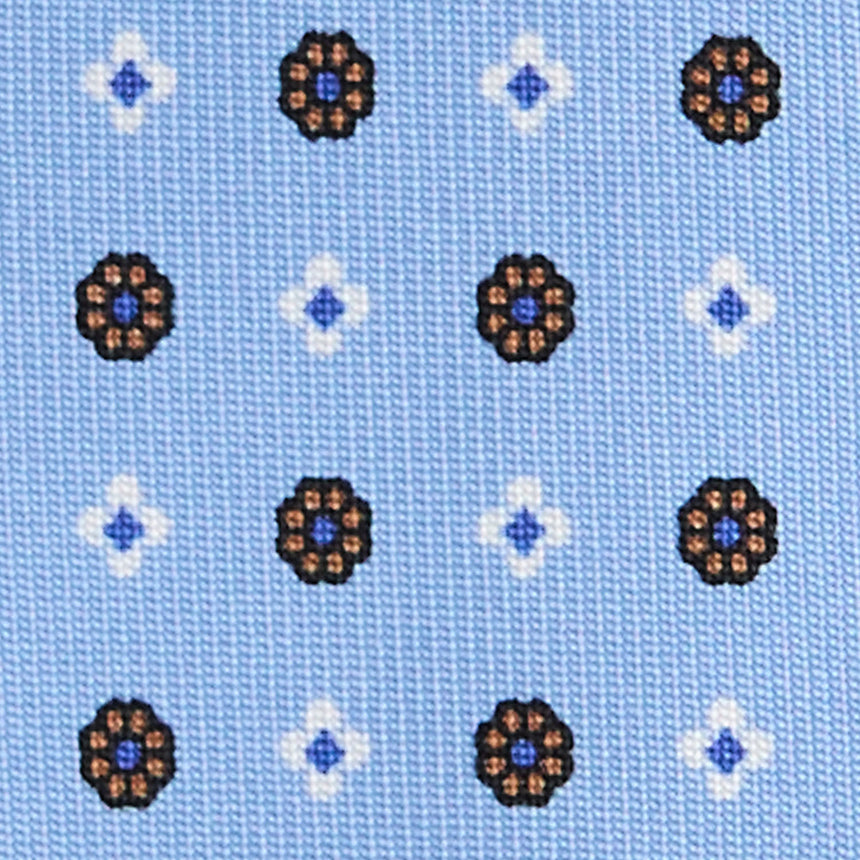 CRAVATTA SARTORIALE 5 PIEGHE IN SETA AZZURRA