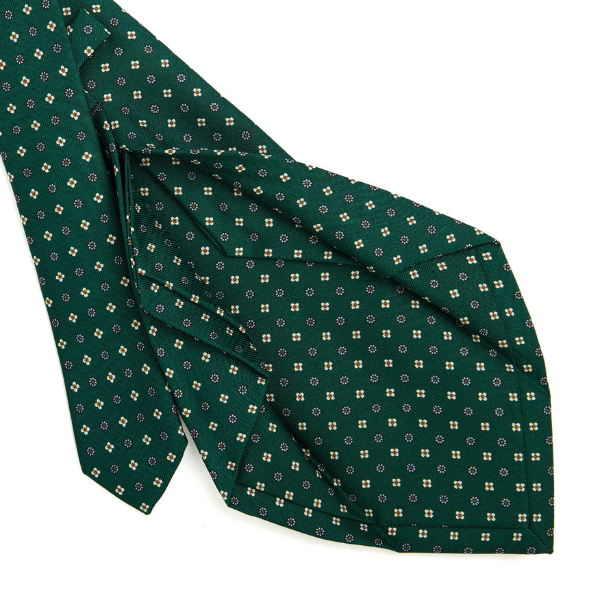 CRAVATTA SARTORIALE 5 PIEGHE IN SETA VERDE SCURO