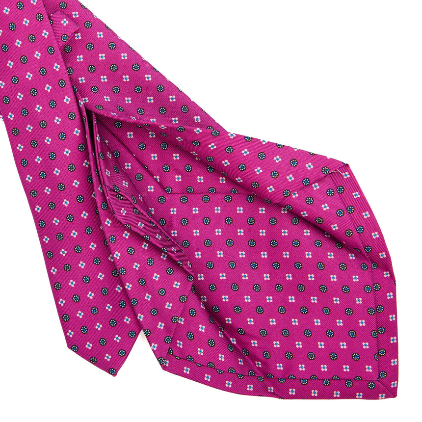 CRAVATTA SARTORIALE 5 PIEGHE IN SETA FUCSIA
