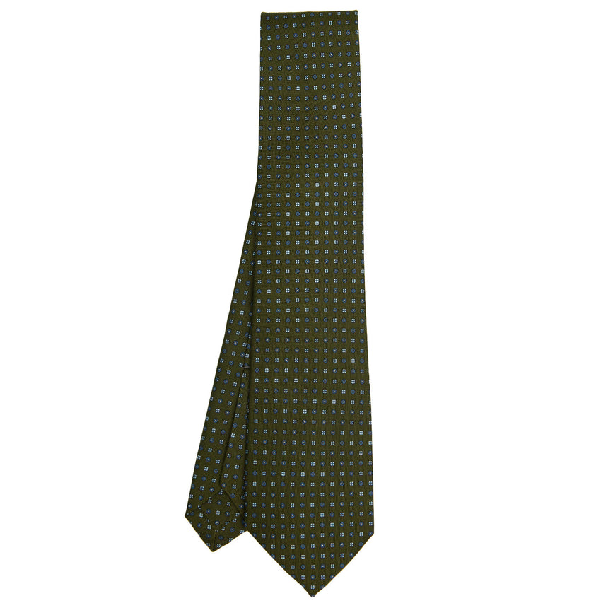 OLIVE GREEN 5 FOLD SARTORIAL SILK TIE