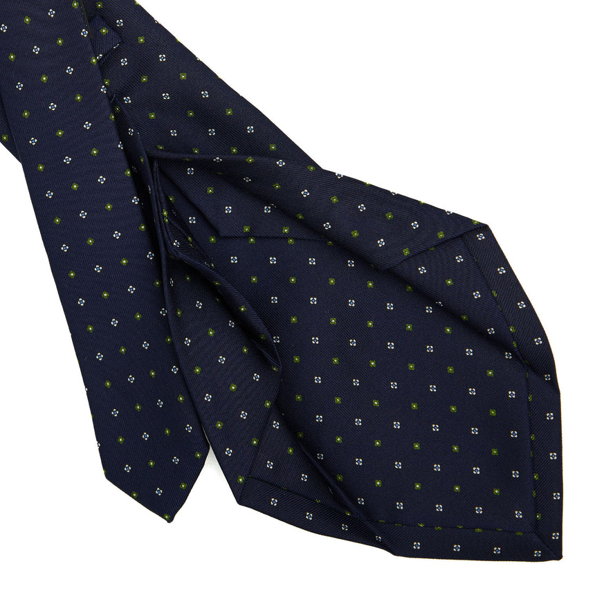 CRAVATTA SARTORIALE 5 PIEGHE IN SETA BLU SCURO 