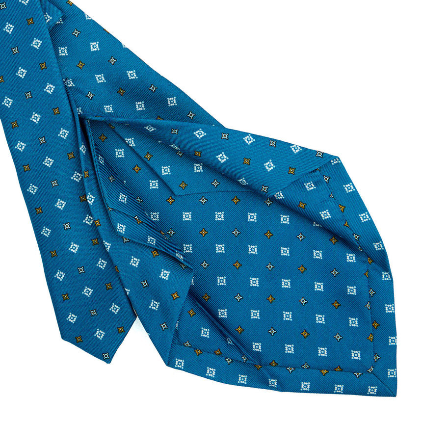 MID BLUE 5 FOLD SARTORIAL SILK TIE