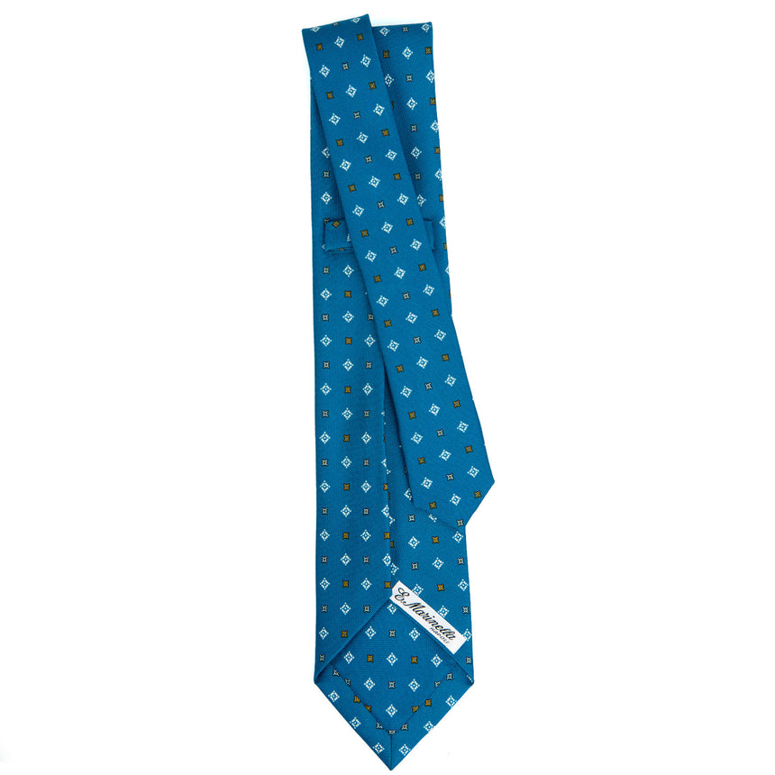 MID BLUE 5 FOLD SARTORIAL SILK TIE