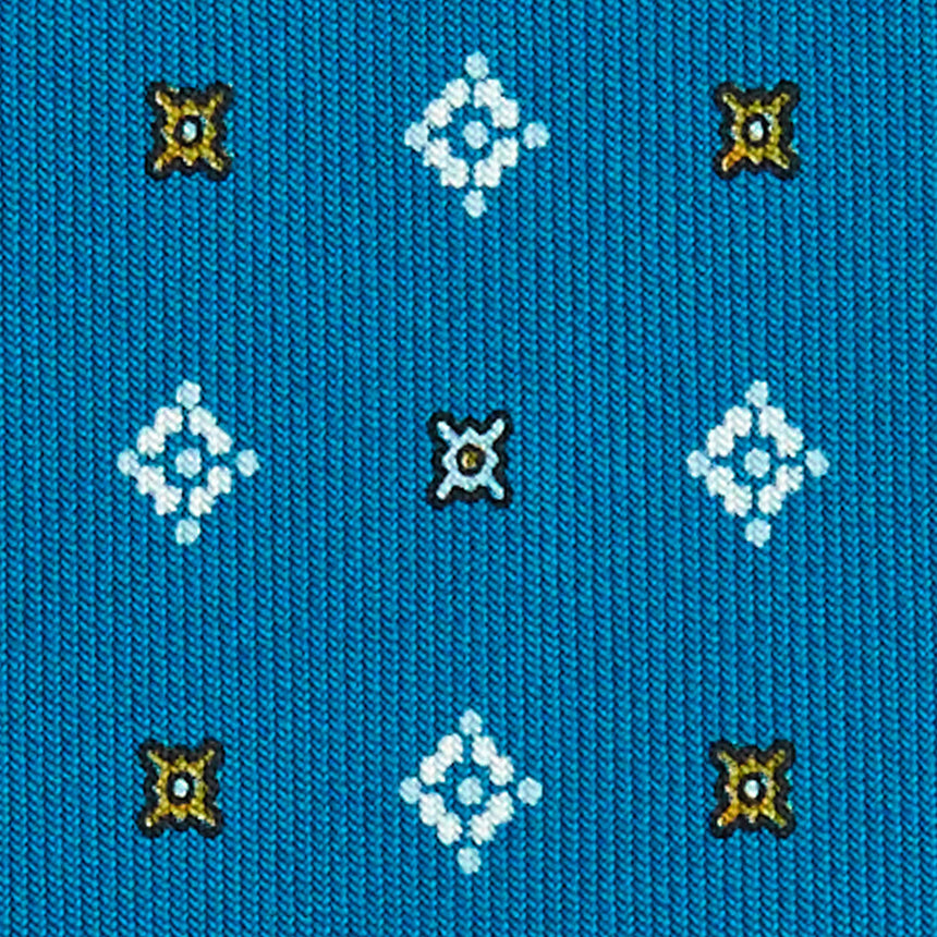 MID BLUE 5 FOLD SARTORIAL SILK TIE