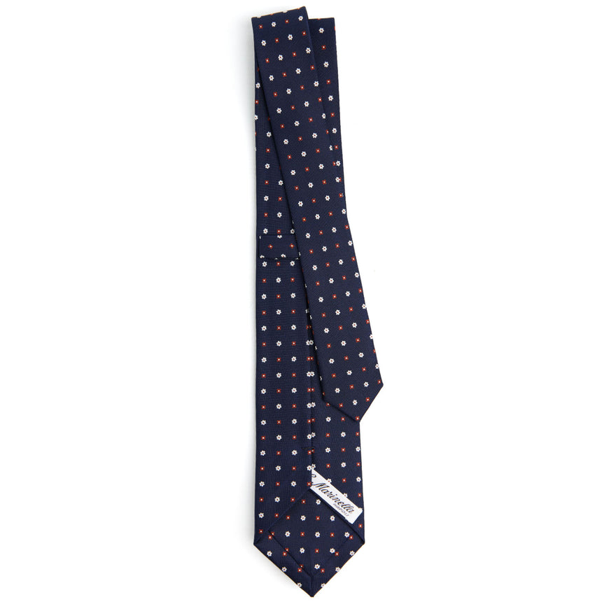 dark_blue_sartorial_7_cm_silk_tie_small_flower_pattern_full_back_view