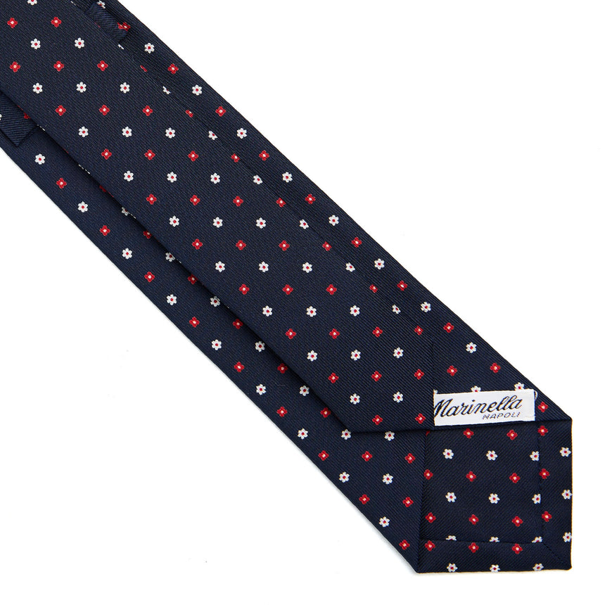 CRAVATTA SARTORIALE 7 CM IN SETA BLU SCURO