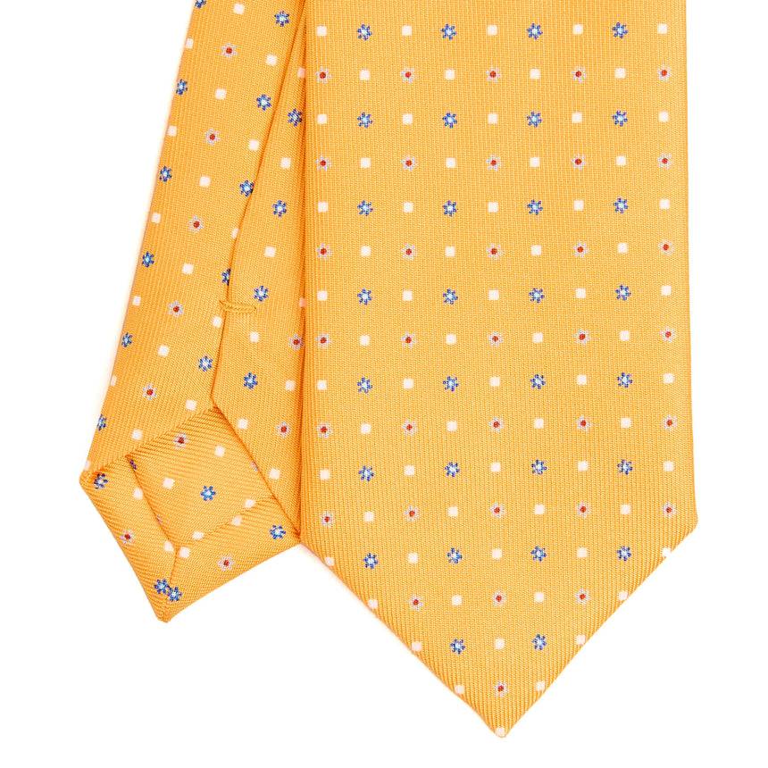 YELLOW SARTORIAL 7 CM SILK TIE - SMALL FLOWER PATTERN