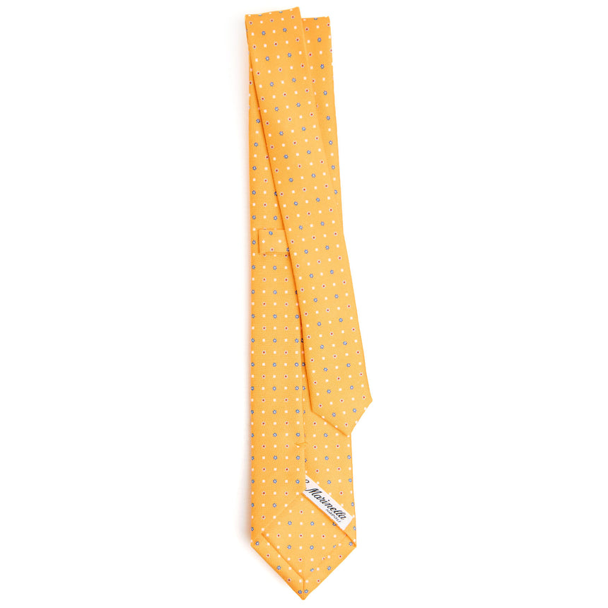 YELLOW SARTORIAL 7 CM SILK TIE - SMALL FLOWER PATTERN