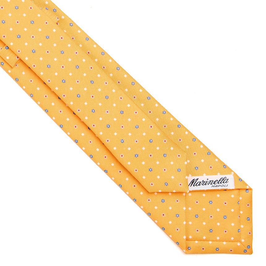 YELLOW SARTORIAL 7 CM SILK TIE - SMALL FLOWER PATTERN