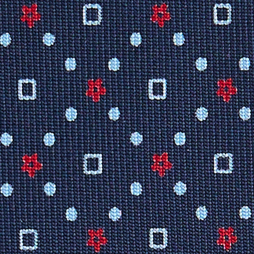 dark_blue_sartorial_7_cm_silk_tie_small_flower_pattern_fabric_detail