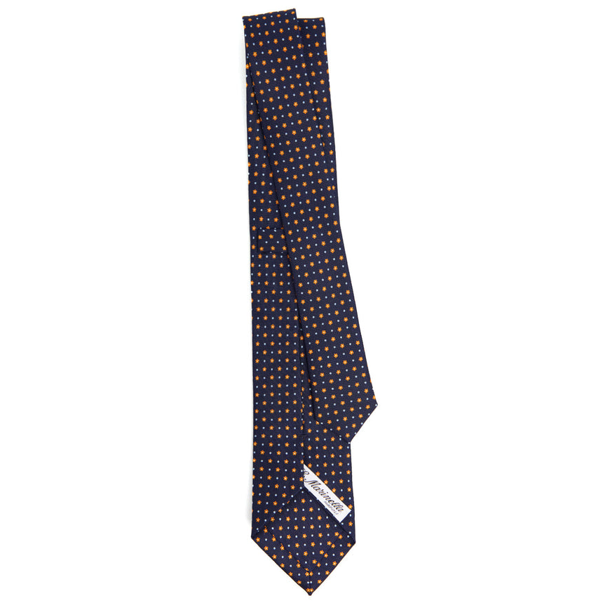 dark_blue_sartorial_7_cm_silk_tie_small_flower_pattern_full_back_view