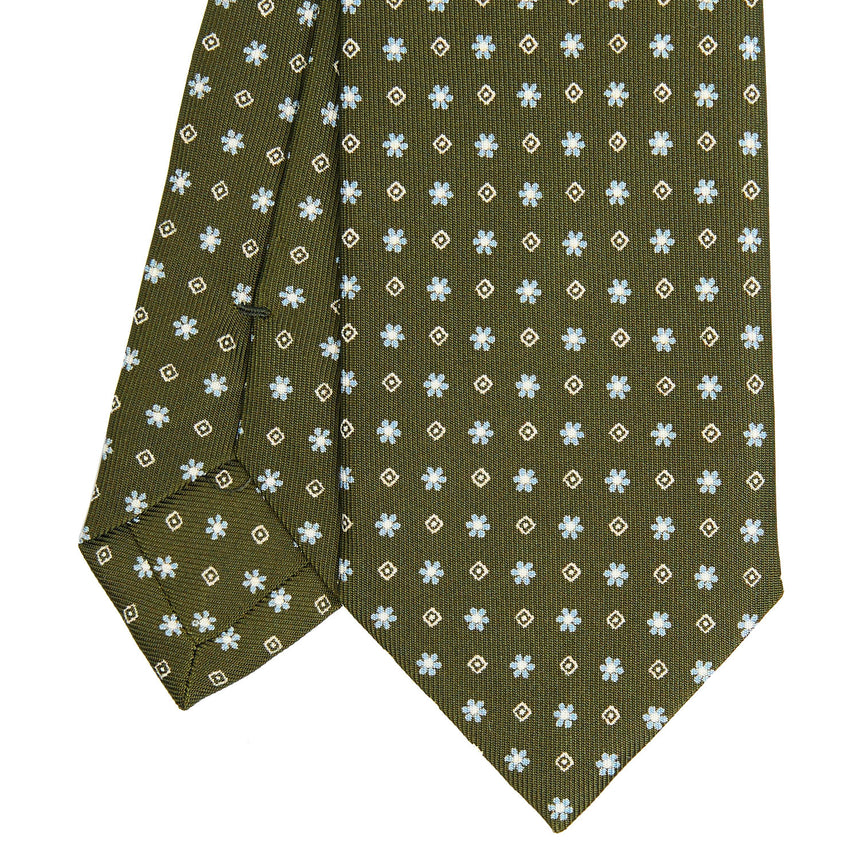 OLIVE GREEN SARTORIAL 7 CM SILK TIE