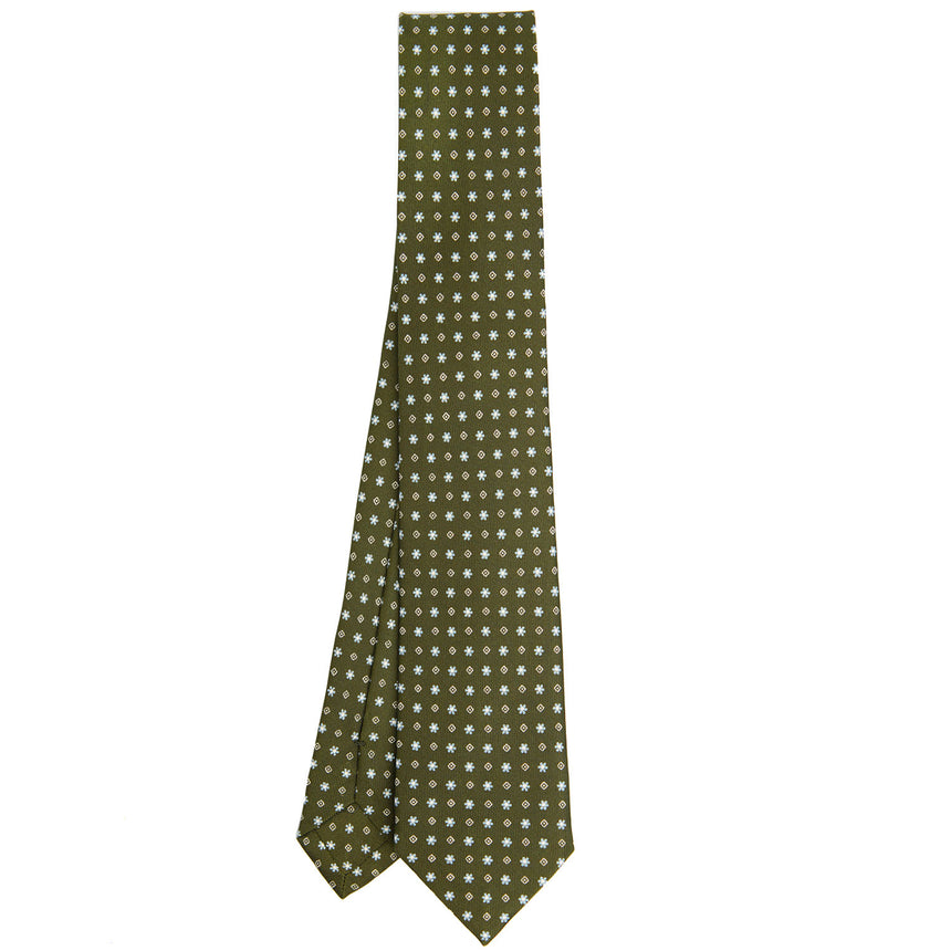 OLIVE GREEN SARTORIAL 7 CM SILK TIE
