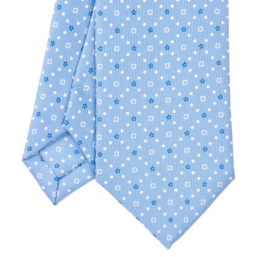 CRAVATTA SARTORIALE 7 CM IN SETA AZZURRA