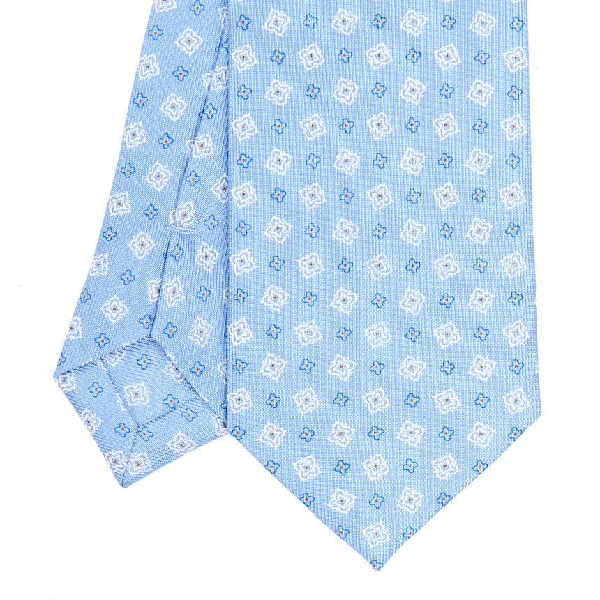 CRAVATTA SARTORIALE 7 CM IN SETA AZZURRA