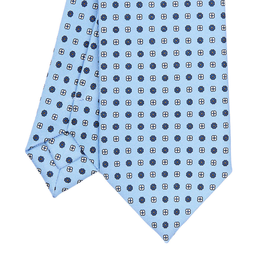 CRAVATTA SARTORIALE 7 CM IN SETA AZZURRO 