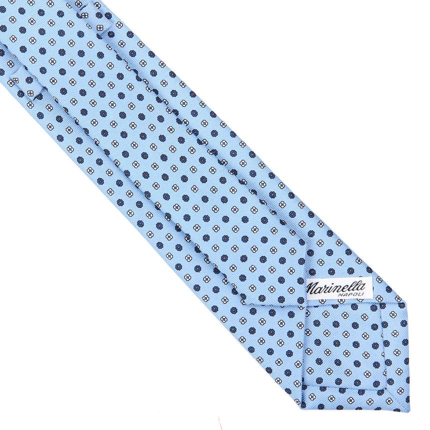 CRAVATTA SARTORIALE 7 CM IN SETA AZZURRO 