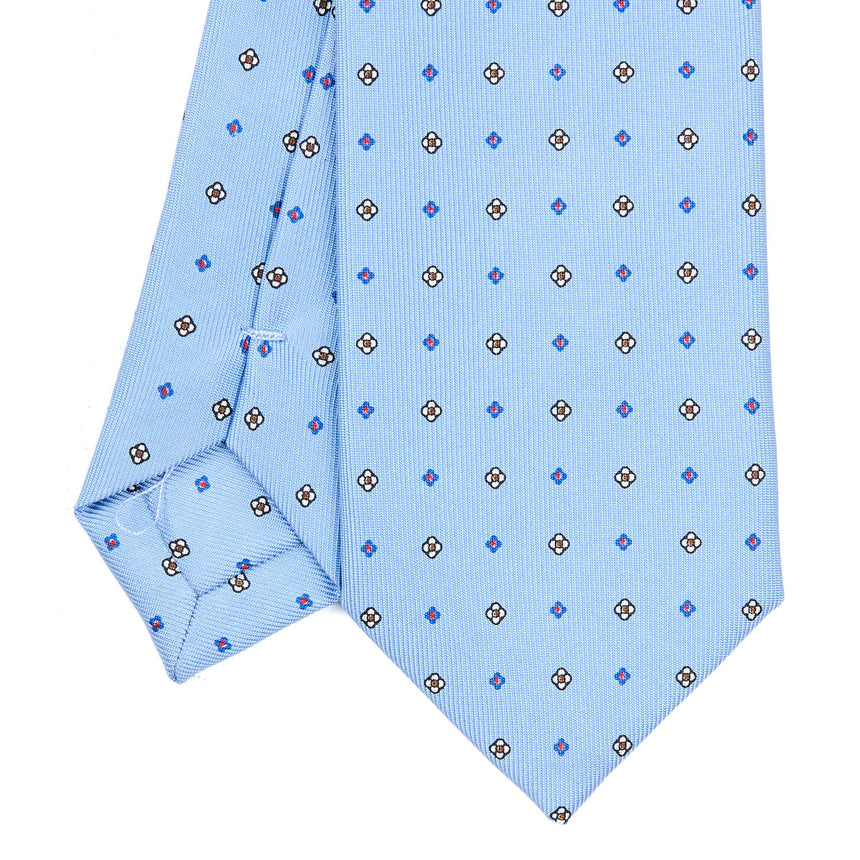 CRAVATTA SARTORIALE 7 CM IN SETA AZZURRO 