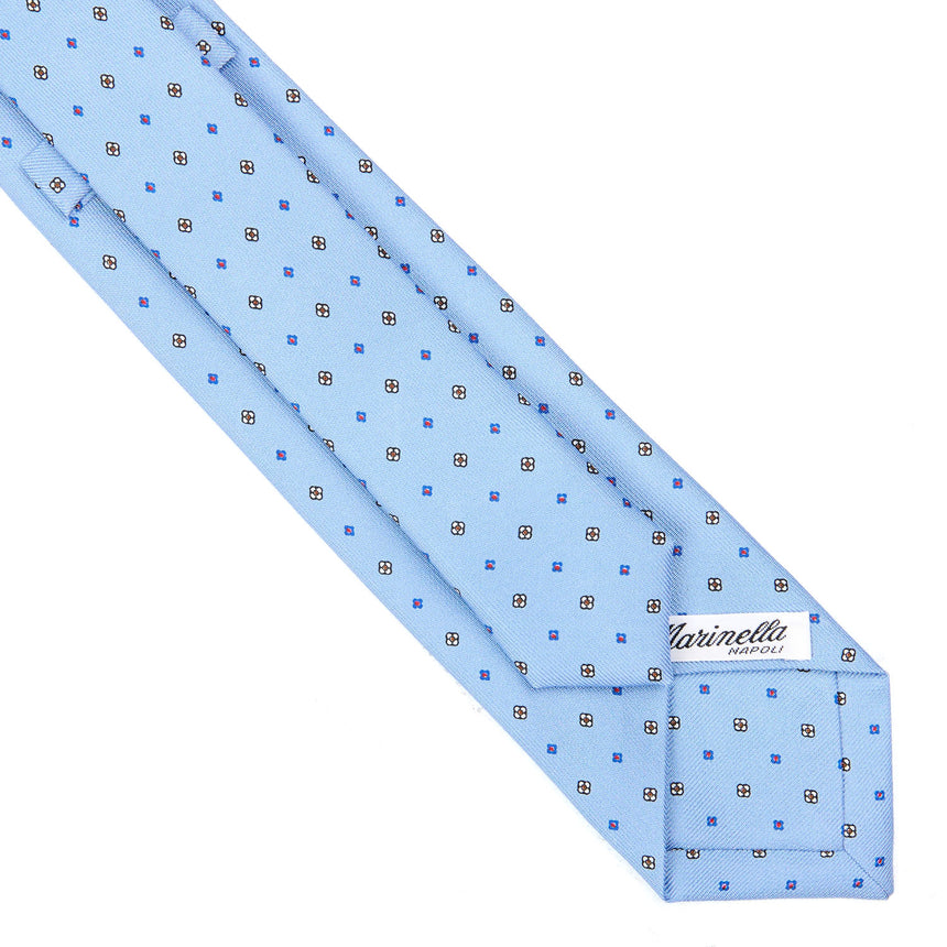 CRAVATTA SARTORIALE 7 CM IN SETA AZZURRO 