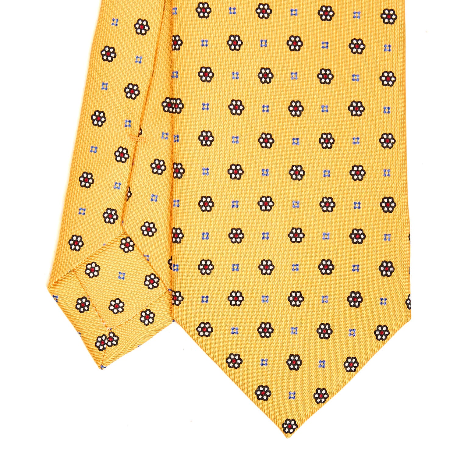 Yellow Sartorial 7 Cm Silk Tie - Small Flower Pattern – E.Marinella