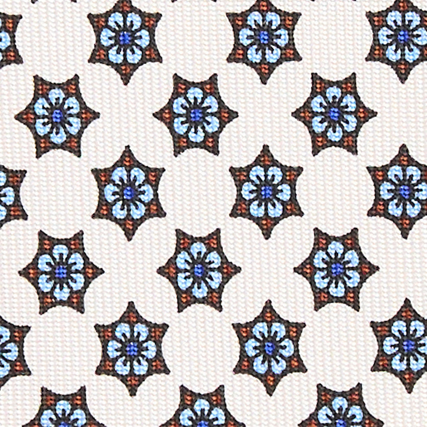 WHITE 7 FOLD SARTORIAL SILK TIE