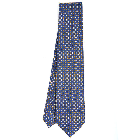 CRAVATTA SARTORIALE 7 PIEGHE IN SETA BLU