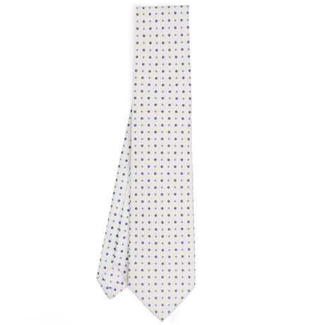 WHITE 7 FOLD SARTORIAL SILK TIE