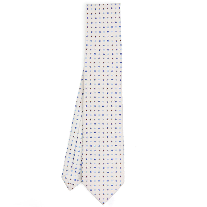 WHITE 7 FOLD SARTORIAL SILK TIE