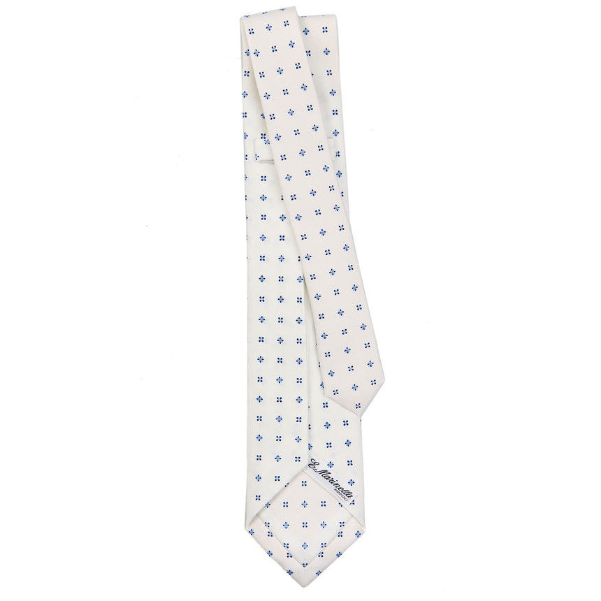 WHITE 7 FOLD SARTORIAL SILK TIE