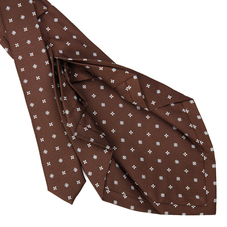DARK BROWN 7 FOLD SARTORIAL SILK TIE
