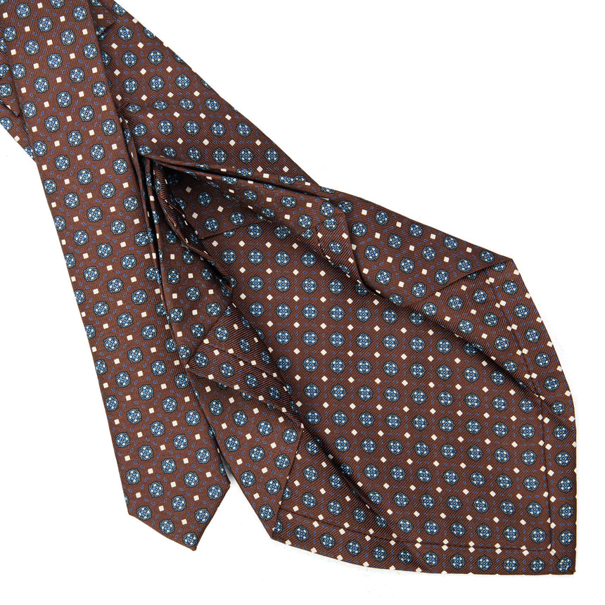 DARK BROWN 7 FOLD SARTORIAL SILK TIE
