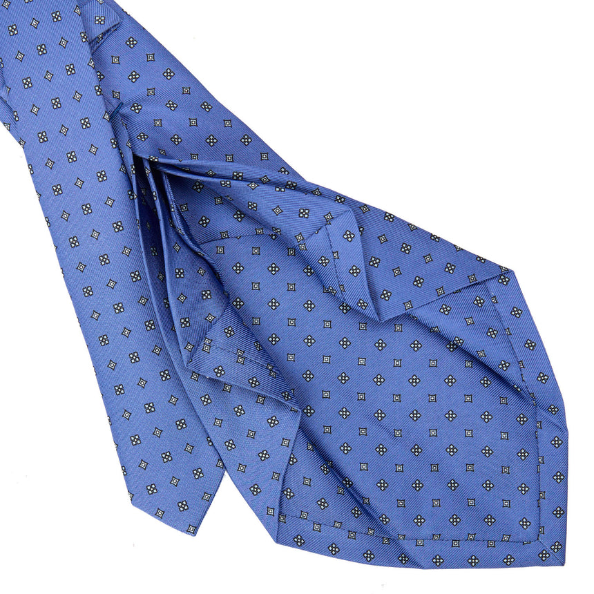 CRAVATTA SARTORIALE 7 PIEGHE IN SETA AZZURRO POLVERE