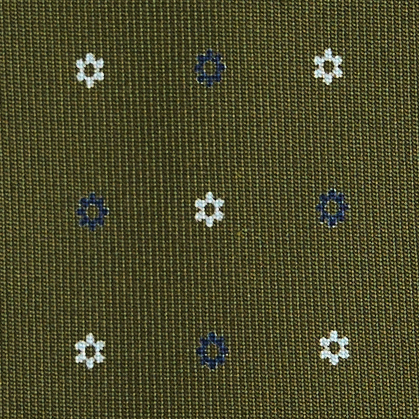 CRAVATTA SARTORIALE 7 PIEGHE IN SETA VERDE OLIVA