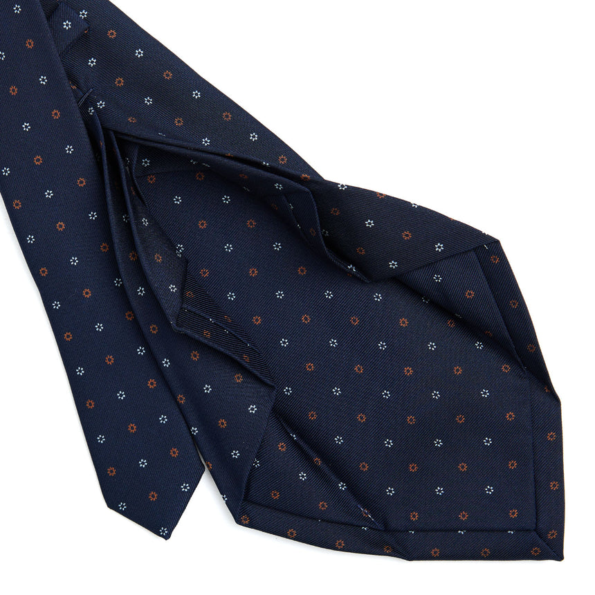 CRAVATTA SARTORIALE 7 PIEGHE IN SETA BLU SCURO