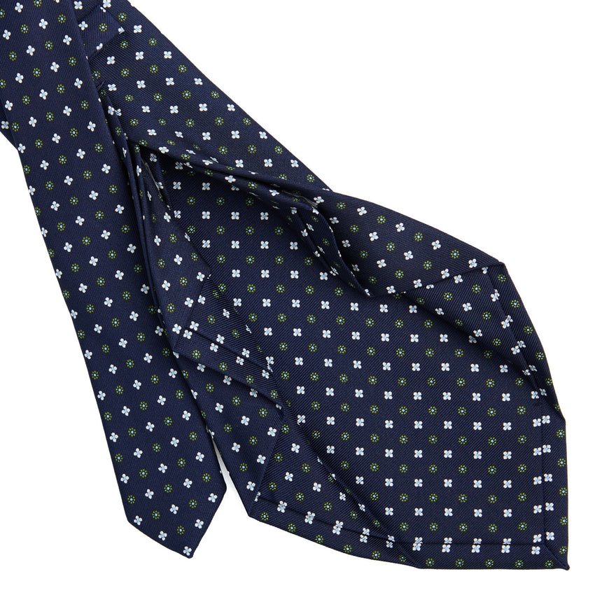CRAVATTA SARTORIALE 7 PIEGHE IN SETA BLU SCURO