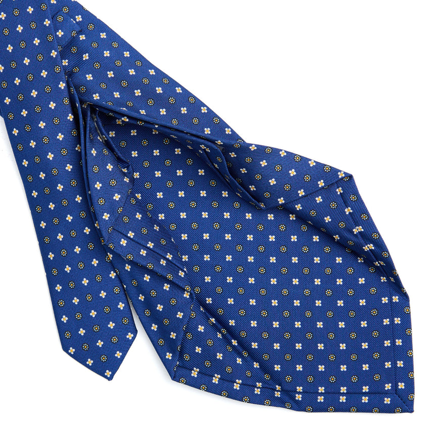 CRAVATTA SARTORIALE 7 PIEGHE IN SETA BLU