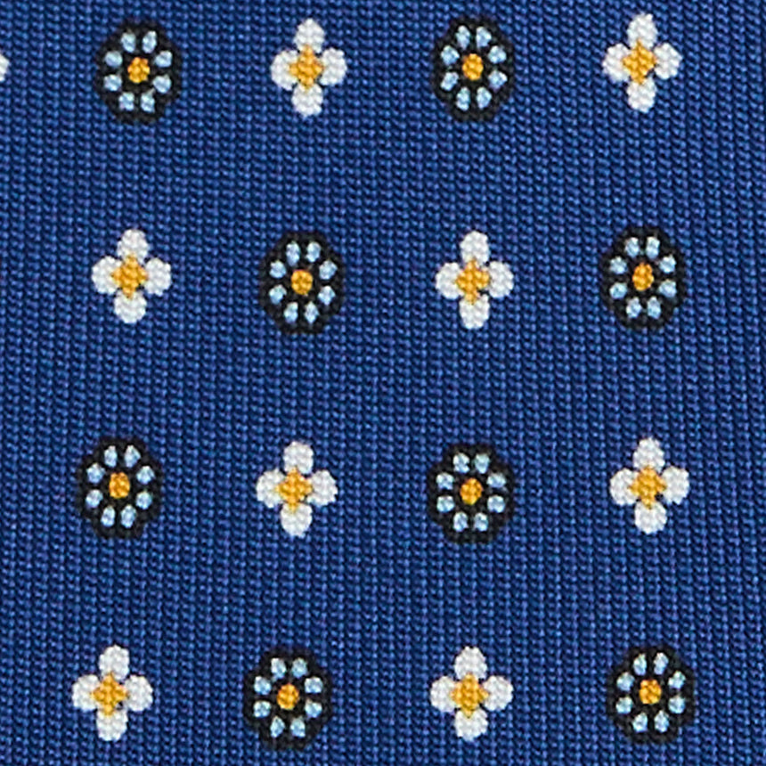 CRAVATTA SARTORIALE 7 PIEGHE IN SETA BLU