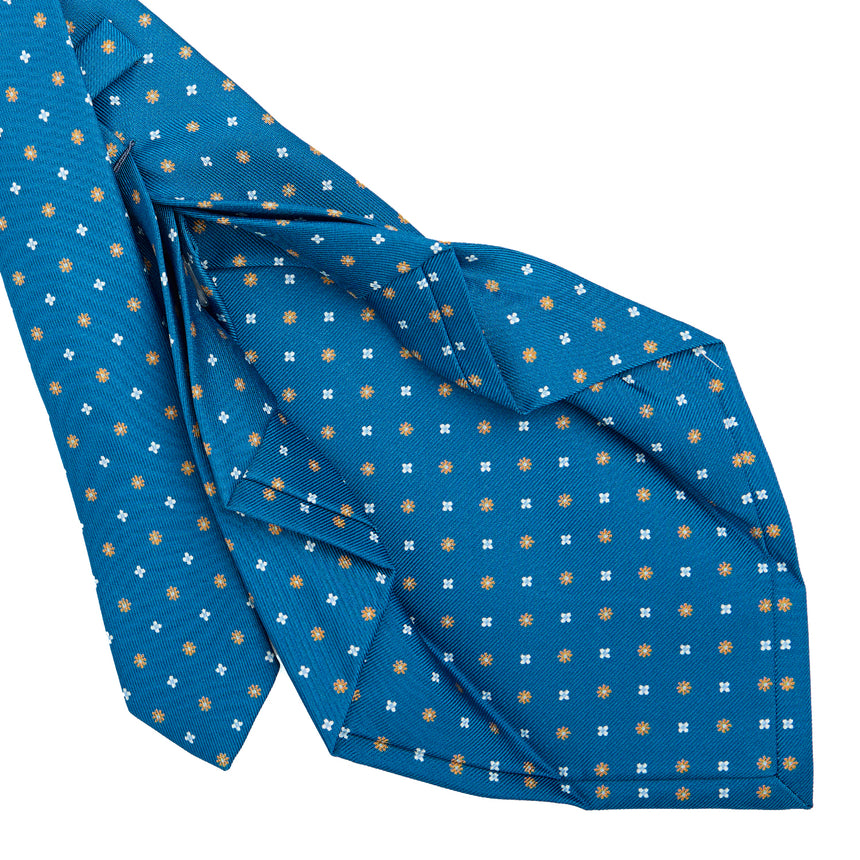 MID BLUE 7 FOLD SARTORIAL SILK TIE