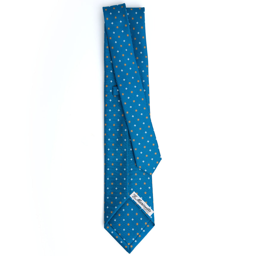MID BLUE 7 FOLD SARTORIAL SILK TIE