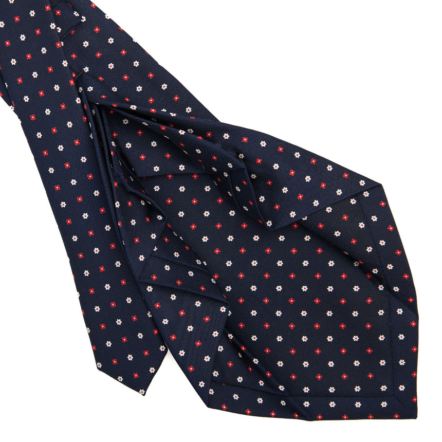 CRAVATTA SARTORIALE 7 PIEGHE IN SETA BLU SCURO