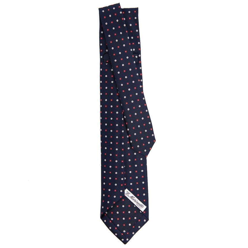 CRAVATTA SARTORIALE 7 PIEGHE IN SETA BLU SCURO