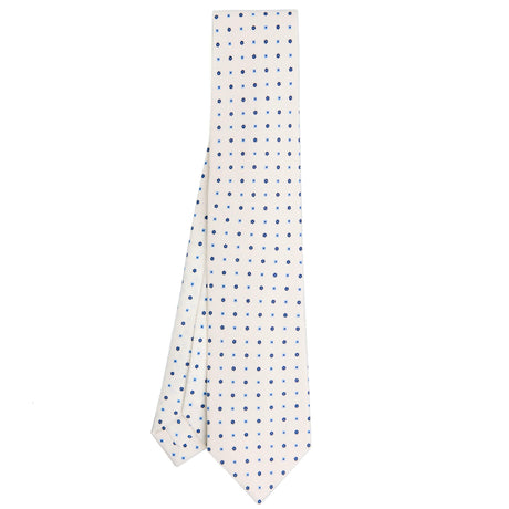 WHITE 7 FOLD SARTORIAL SILK TIE
