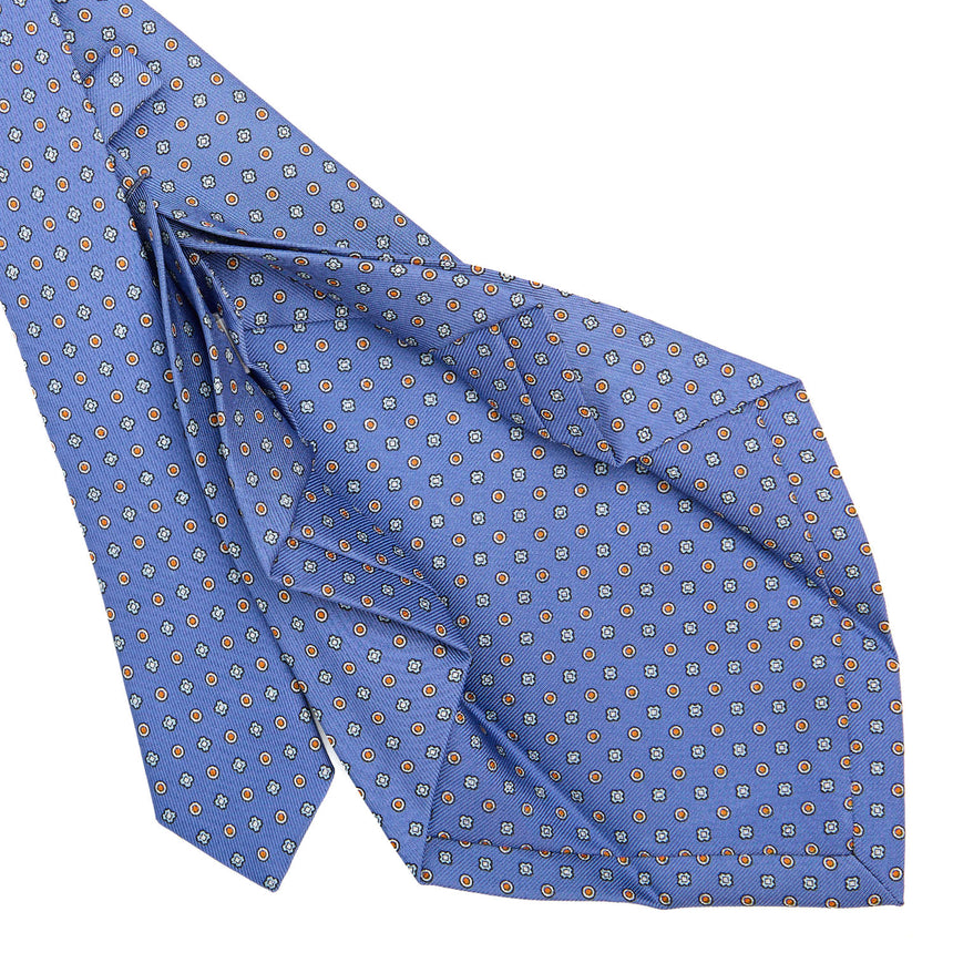 CRAVATTA SARTORIALE 7 PIEGHE IN SETA AZZURRO POLVERE