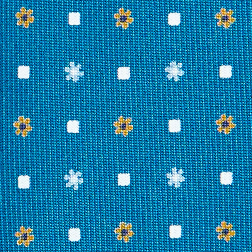 MID BLUE 7 FOLD SARTORIAL SILK TIE