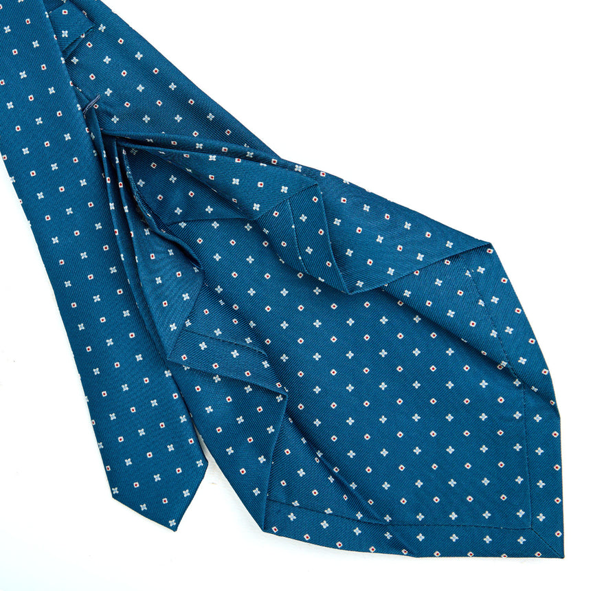 MID BLUE 7 FOLD SARTORIAL SILK TIE